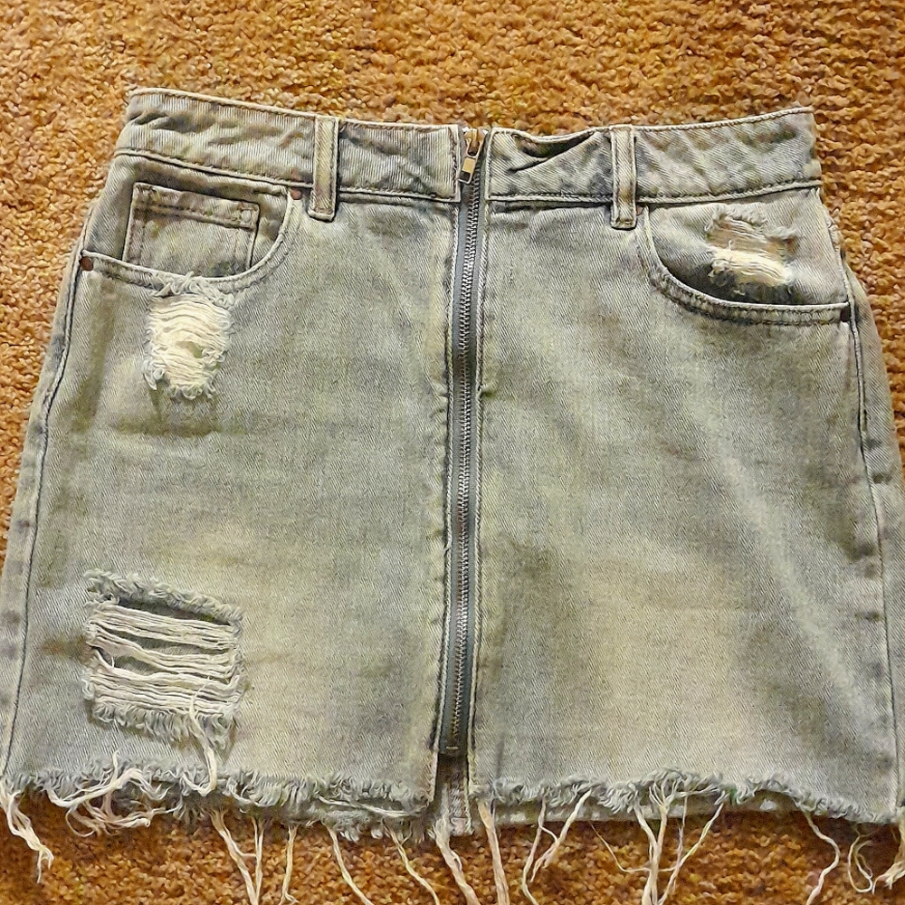 Pac sun jean sip up mini skirt